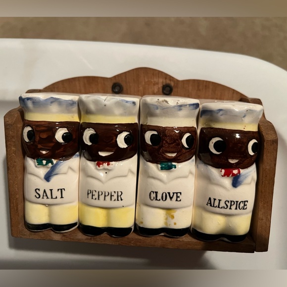 Other - Salt and Pepper with clove and allspice shakers with holder